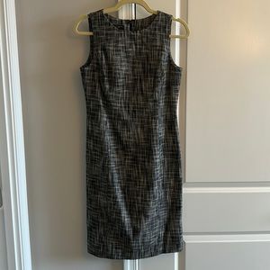 Talbots black and white tweed shift dress